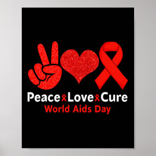Vrede Liefde Genezing Rode Lint Week Plezier Bewus Poster