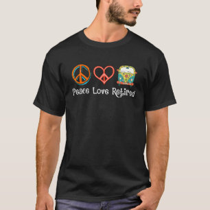 Vrede Liefde Gepensioneerde Hippie Cool Retirement T-shirt