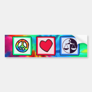 Vrede, liefde, gerechtigheid bumpersticker