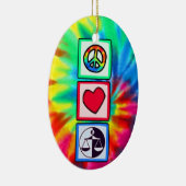 Vrede, liefde, gerechtigheid keramisch ornament (Rechts)