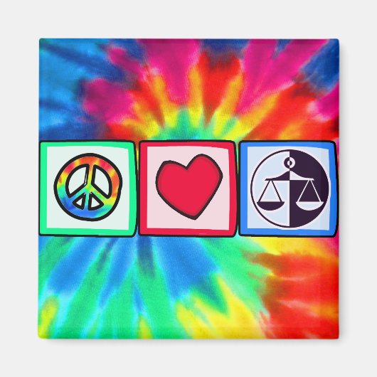 Vrede, liefde, gerechtigheid magneet (Voorkant)