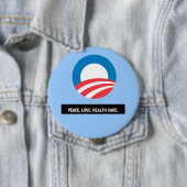 Vrede. Liefde. Gezondheidszorg. Headline Ronde Button 4,0 Cm (In situ)