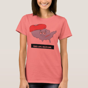 Vrede. Liefde. Gezondheidszorg. Headline T-shirt