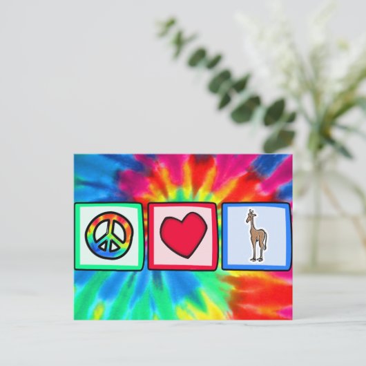 Vrede, liefde, Giraffes Briefkaart (Staand voorkant)
