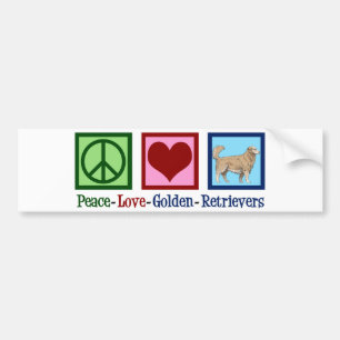 Vrede Liefde Golden Retrievers Bumpersticker