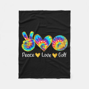 Vrede Liefde Golf Grappige Tie Dye Golf Liefhebber Fleece Deken