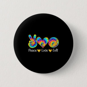 Vrede Liefde Golf Grappige Tie Dye Golf Liefhebber Ronde Button 5,7 Cm