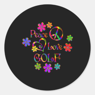 Vrede Liefde Golf Ronde Sticker