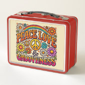 Vrede, Liefde & Grooviness Metalen Lunchbox (Achterkant)