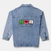 Vrede Liefde Gymnastiek Schattige Aangepaste Gymna Denim Jacket (Achterkant)