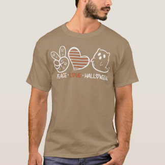 Vrede Liefde Halloween vriend T-shirt