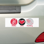 Vrede Liefde Hardlopen Bumpersticker (Op auto)