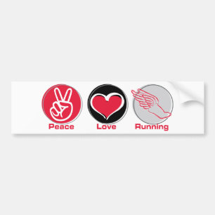 Vrede Liefde Hardlopen Bumpersticker