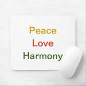 Vrede liefde harmonieus rood groen muismat (Met muis)