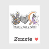 Vrede, liefde, heks plein sticker (Vel)