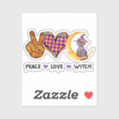 Vrede, liefde, heks sticker (Vel)
