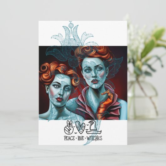 Vrede Liefde Heksen Kaart (Staand voorkant)