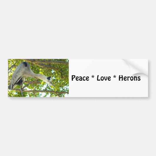 Vrede Liefde Herons Bumpersticker (Voorkant)