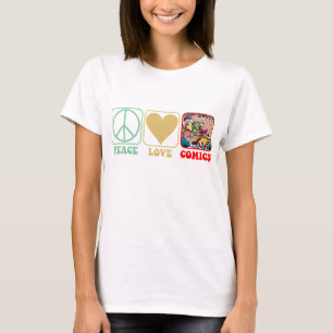 "Vrede, Liefde het Shirt, van de Strippagina" T-shirt