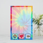 Vrede, liefde, hippos briefpapier (Staand voorkant)