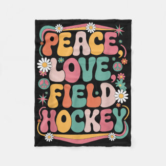 Vrede Liefde Hockey 70s Hippie Retro Hockey Fleece Deken