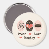 Vrede Liefde Hockey Magnet Magneet (Voorkant / Achterkant)