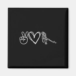 Vrede Liefde Hockey Minimalistisch Sport Grafisch Magneet