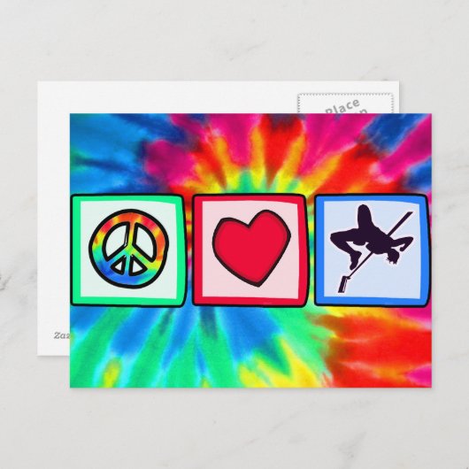 Vrede, liefde, hoge sprint briefkaart (Voorkant / Achterkant)