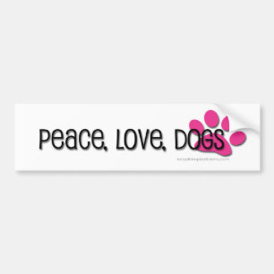 vrede , liefde , honden bumpersticker