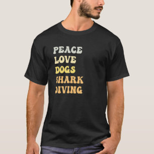 Vrede Liefde Honden Haaienduiken Retro T-shirt