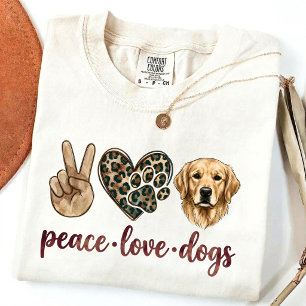 Vrede Liefde Honden T-shirt Golden Retriever Moe