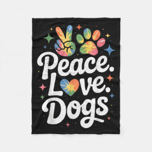 Vrede Liefde Honden Tie Dye Hond Liefhebber Reddin Fleece Deken