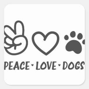 Vrede, Liefde, Honden Vierkante Sticker