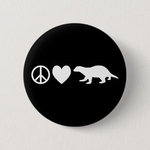 Vrede, Liefde & Honingdassen Ronde Button 5,7 Cm