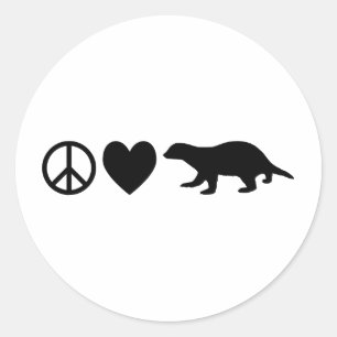 Vrede, Liefde & Honingdassen Ronde Sticker
