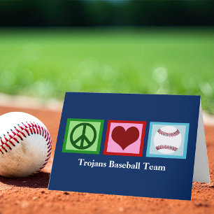 Vrede Liefde Honkbal Aangepast Team Blauw Kerstmis Feestdagen Kaart