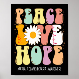 Vrede Liefde Hoop Ataxia Telangiectasia Bewustzijn Poster
