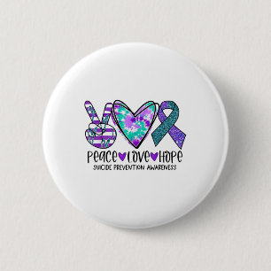 Vrede Liefde Hoop Zelfmoordpreventie Bewustzijn Ti Ronde Button 5,7 Cm