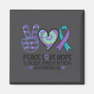 Vrede Liefde Hoop Zelfmoordpreventie Tie Dye Bewus Magneet