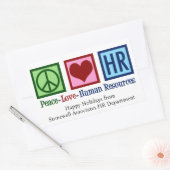 Vrede Liefde Human Resources Custom HR Kerstmis Rechthoekige Sticker (Envelop)