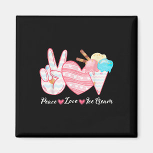 Vrede Liefde Ijs Cute Voor Meisjes Zomer Eten Magneet