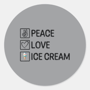 Vrede Liefde Ijs Morsig Ijsliefhebber Dessert Ronde Sticker