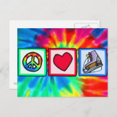 Vrede, liefde, ijs Schaats Briefkaart (Voorkant / Achterkant)