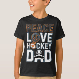 Vrede Liefde IJshockey Vader Grappige T-shirt