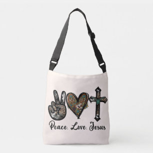 Vrede, Liefde, Jezus Crossbody Tas
