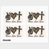 Vrede - Liefde - Jezus Rechthoekige Sticker (Vel)