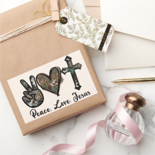 Vrede - Liefde - Jezus Rechthoekige Sticker