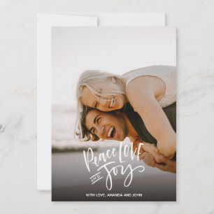 Vrede Liefde Joy Feestdagen Verticale foto Kerst Feestdagenkaart