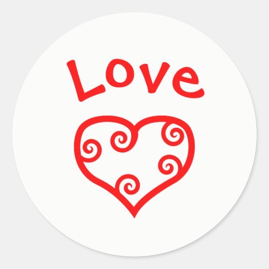 Vrede, liefde, Joy Heart - Circle Sticker (Voorkant)