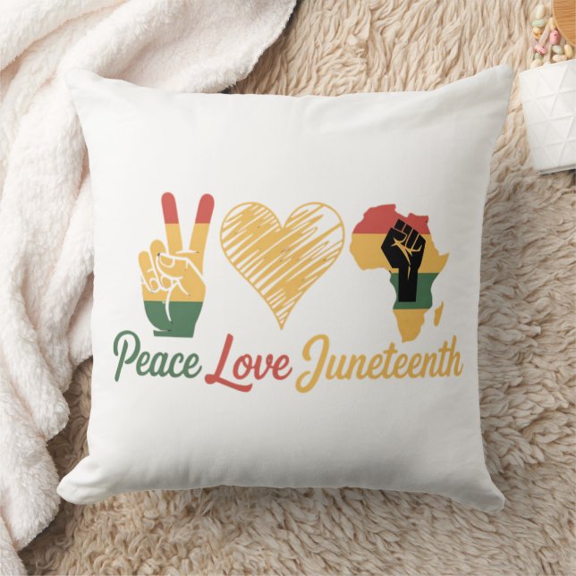 Vrede Liefde Juneteenth Kussen (Deken)